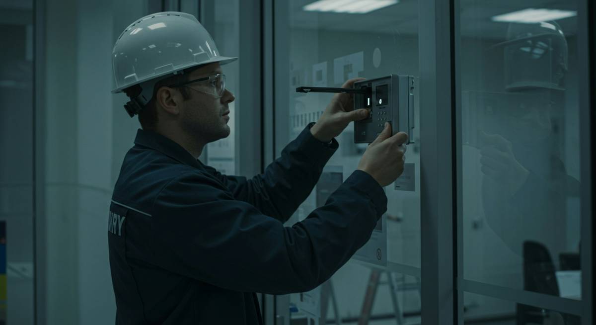 practical cyber security training exercises showing a technician using a laptop to test camera login pages and network ports on a home router dashboard